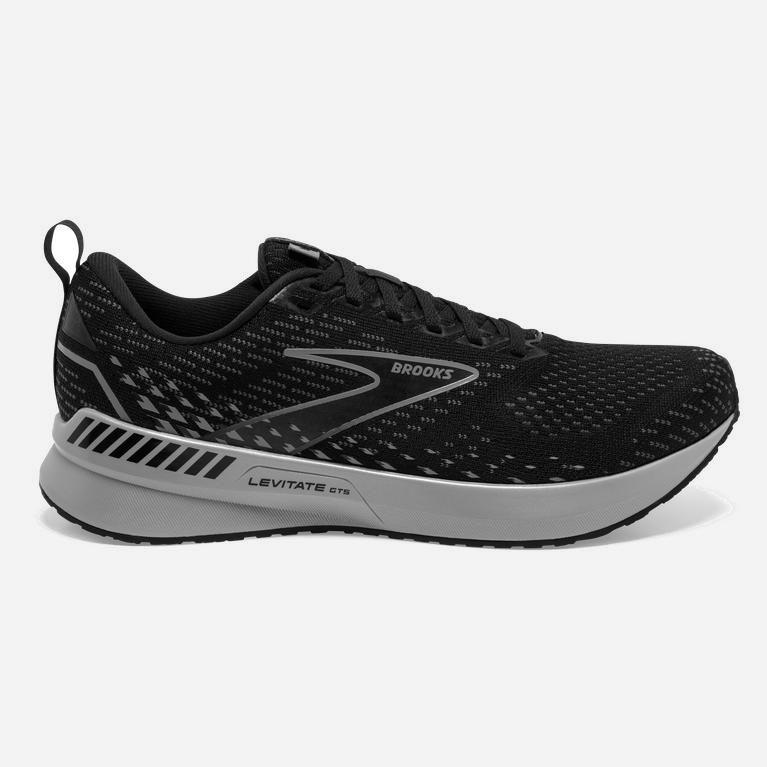 Tenis Brooks Levitate Gts 5 Springy - Zapatillas Para Correr En Asfalto Hombre - Negras / Gris (BIQG